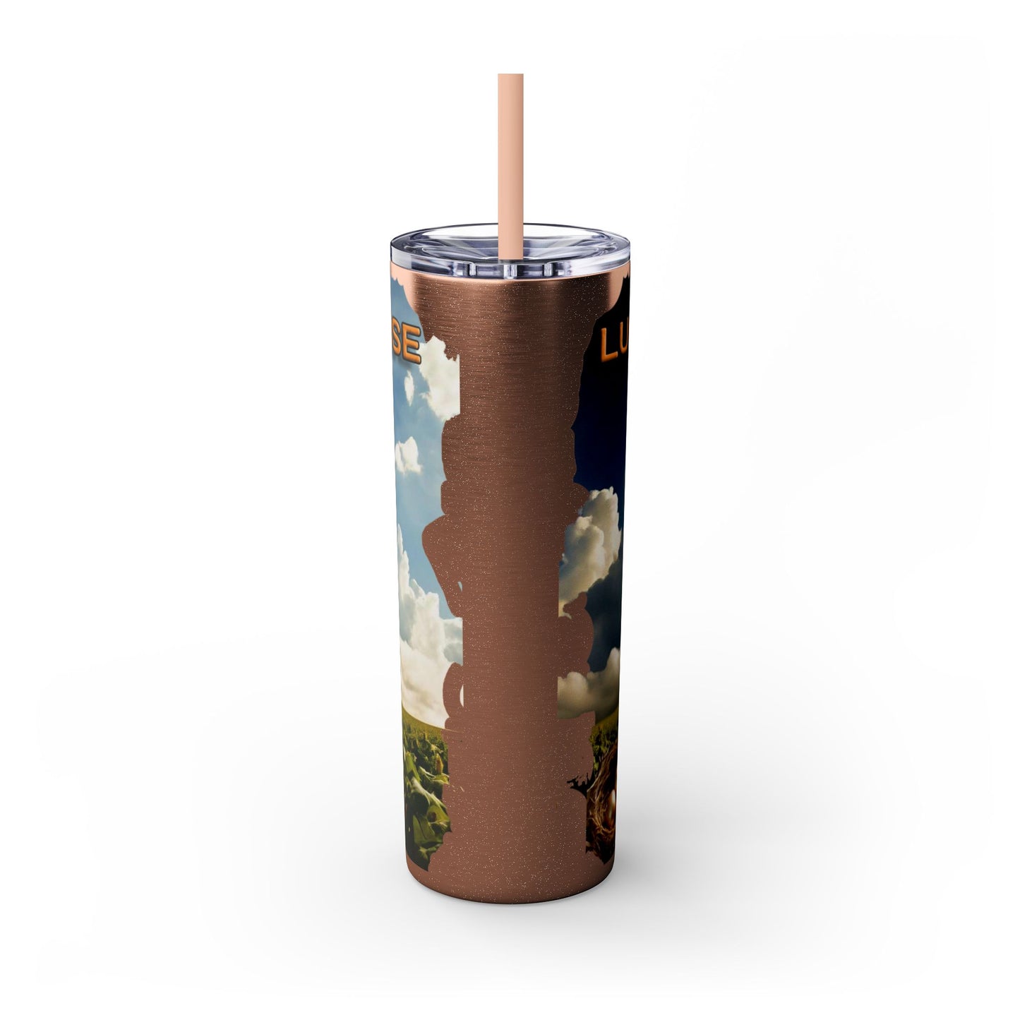 Lucky The Goose Skinny Tumbler with Straw, 20oz