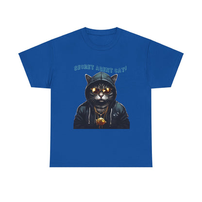 Secret Agent Cat Unisex Heavy Cotton Tee