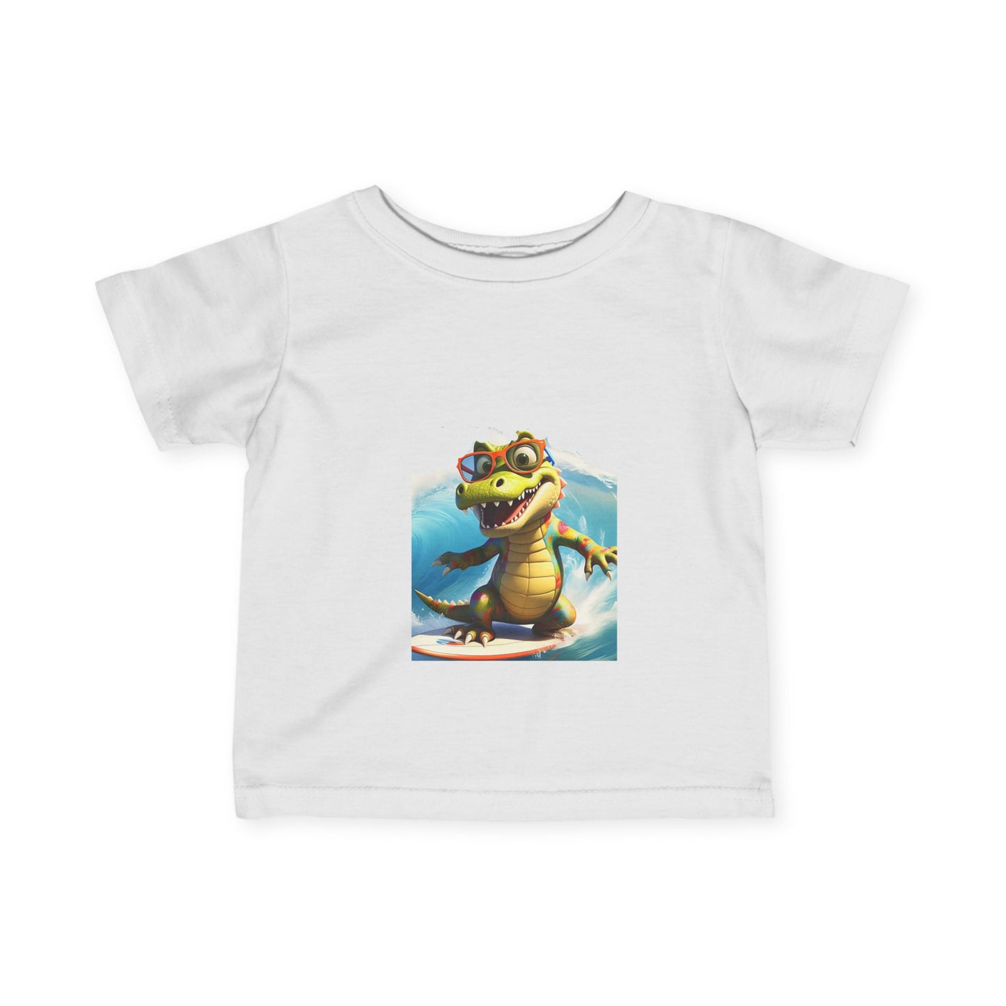 Cute Alligator Surfing Infant Tee - Perfect for Playtime & Summer Fun