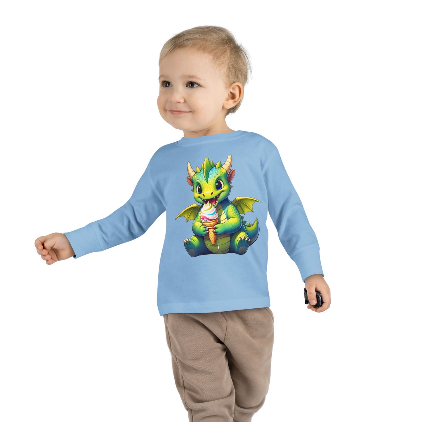 Cute Dragon Toddler Long Sleeve Tee - Perfect for Kids' Birthdays & Playtime