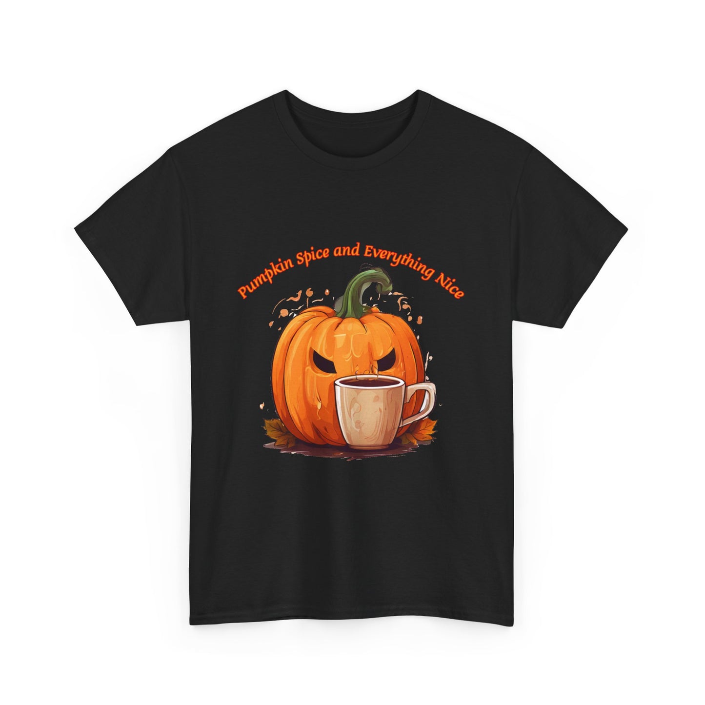 Pumpkin Spice Unisex Heavy Cotton Tee - Fall Vibes & Cozy Halloween Shirt