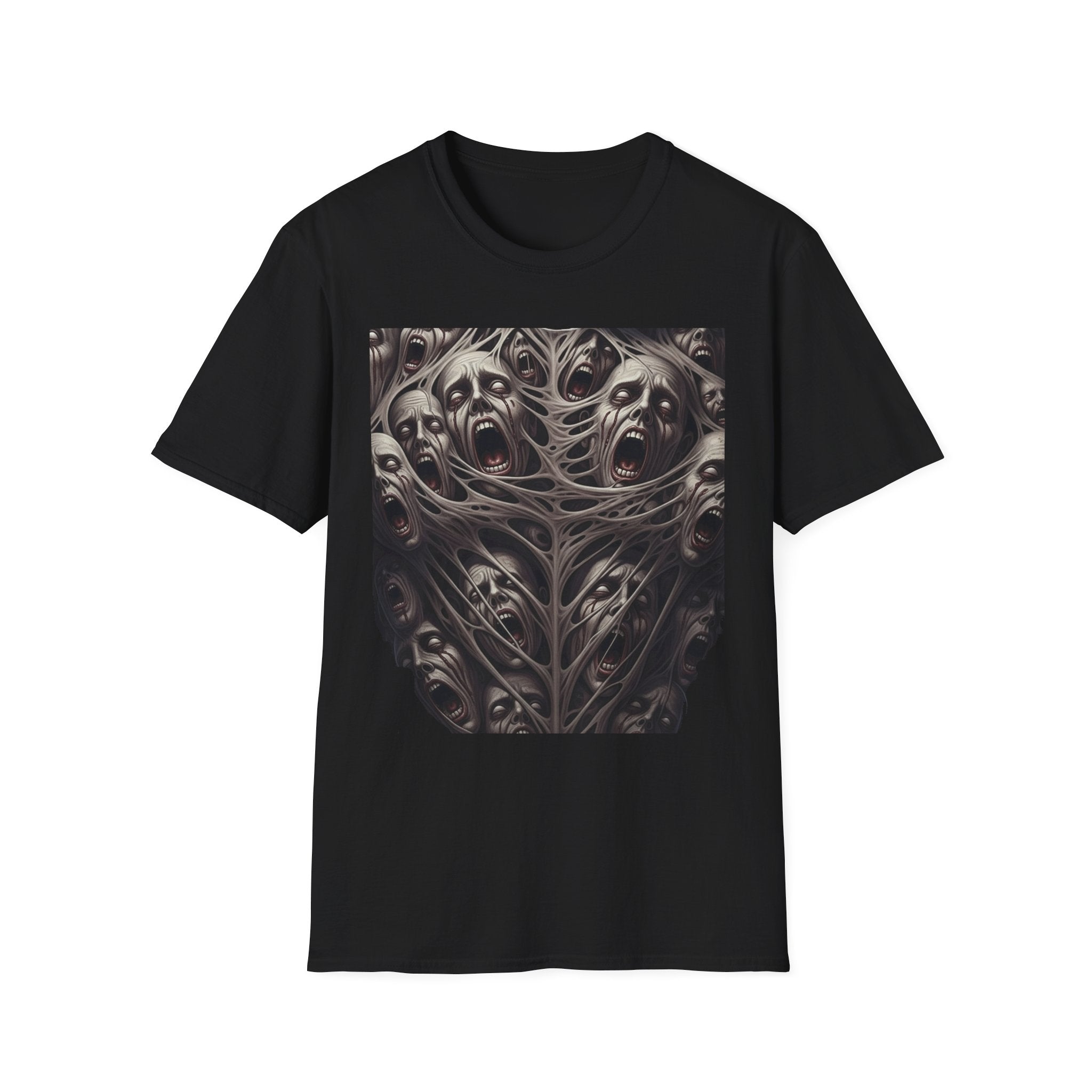 Gothic Horror Chest Of Lost Souls Nightmare T-Shirt, Unisex Softstyle Tee, Unique Graphic Shirt, Ideal for Halloween, Alternative Fashion, Edgy Gift Idea