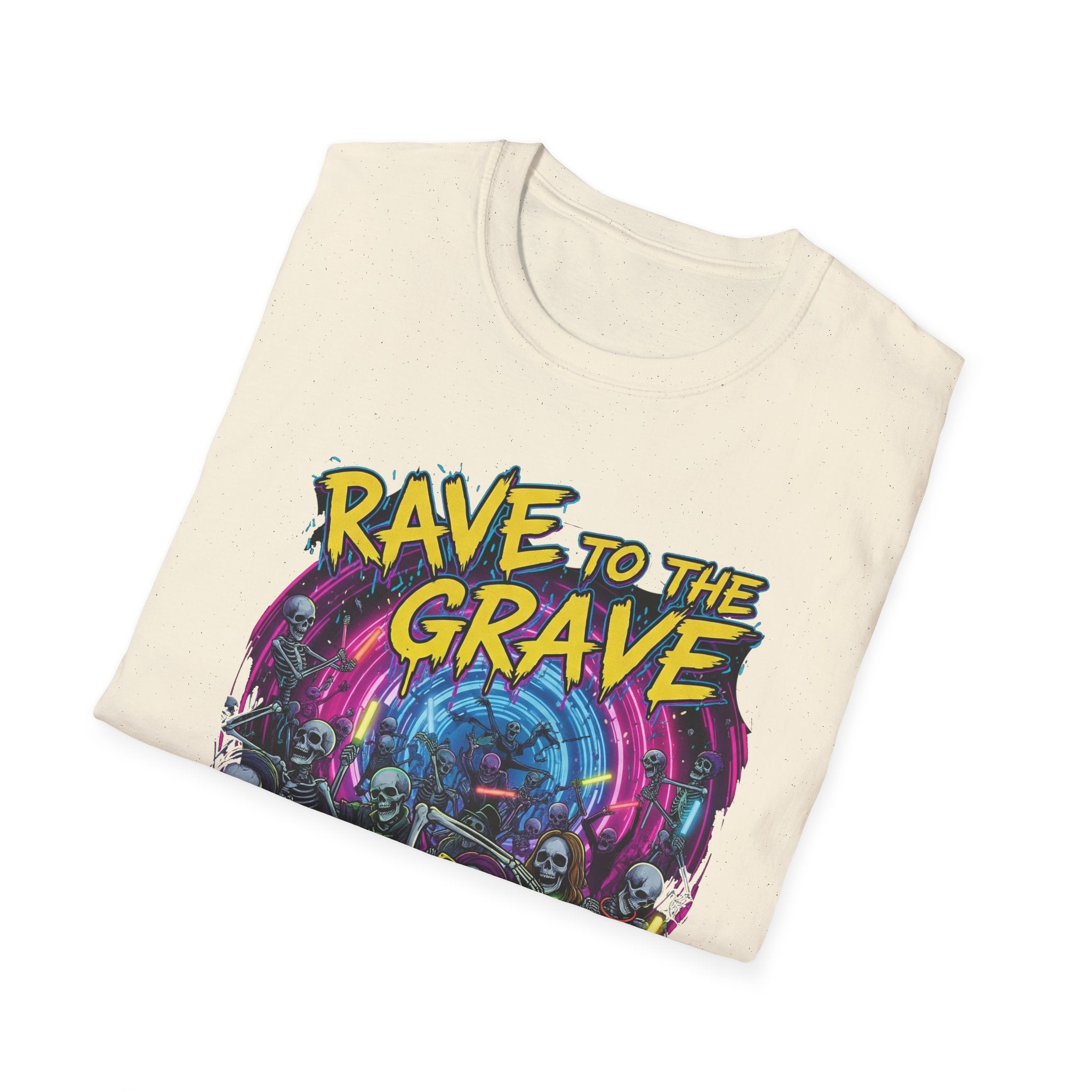Rave to the Grave Unisex T-Shirt | Festival Wear, Halloween Costume, Gift for Party Lovers, Music Festival Tee, Graphic Shirt