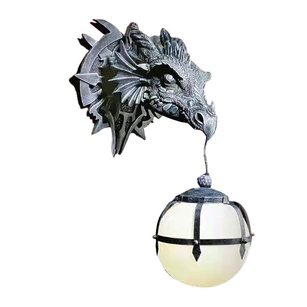 Dragon Head holding a LED lighted orb in its mouth