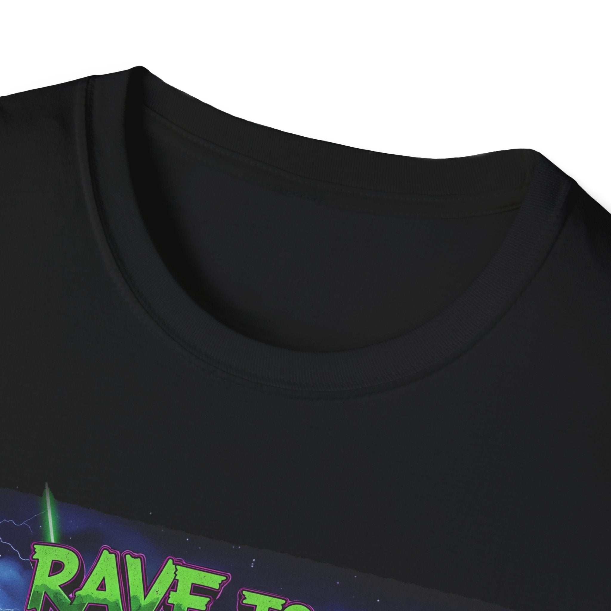 Rave to the Grave Unisex Softstyle T-Shirt | Festival Tee, Edgy Graphic Shirt, Concert Outfit, Alternative Apparel, Unique Gift