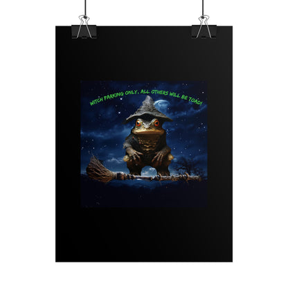 Witch Parking Only Toad Rolled Posters