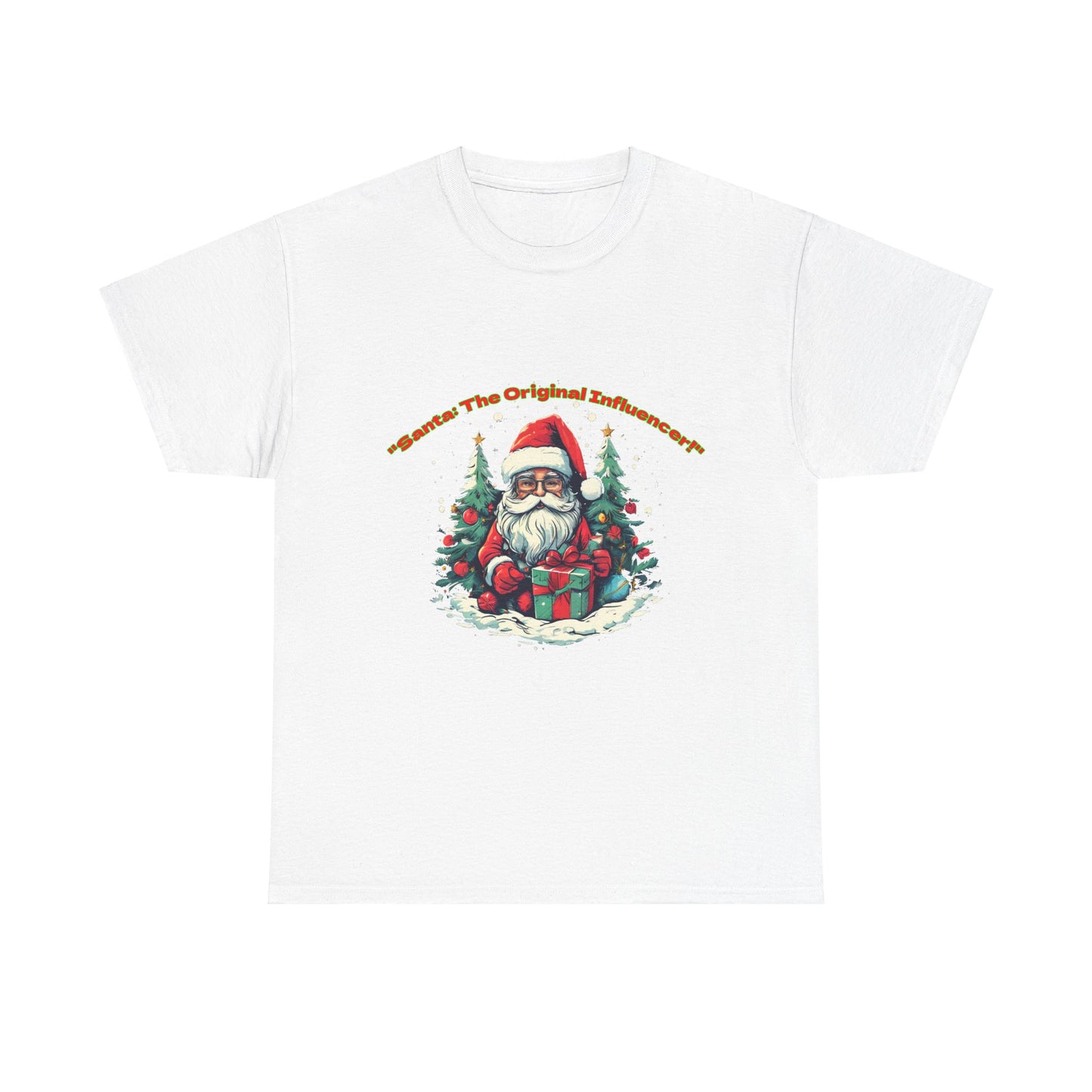 Festive Santa Unisex Heavy Cotton Tee - Perfect for Holiday Cheer Santa The Original Influencer