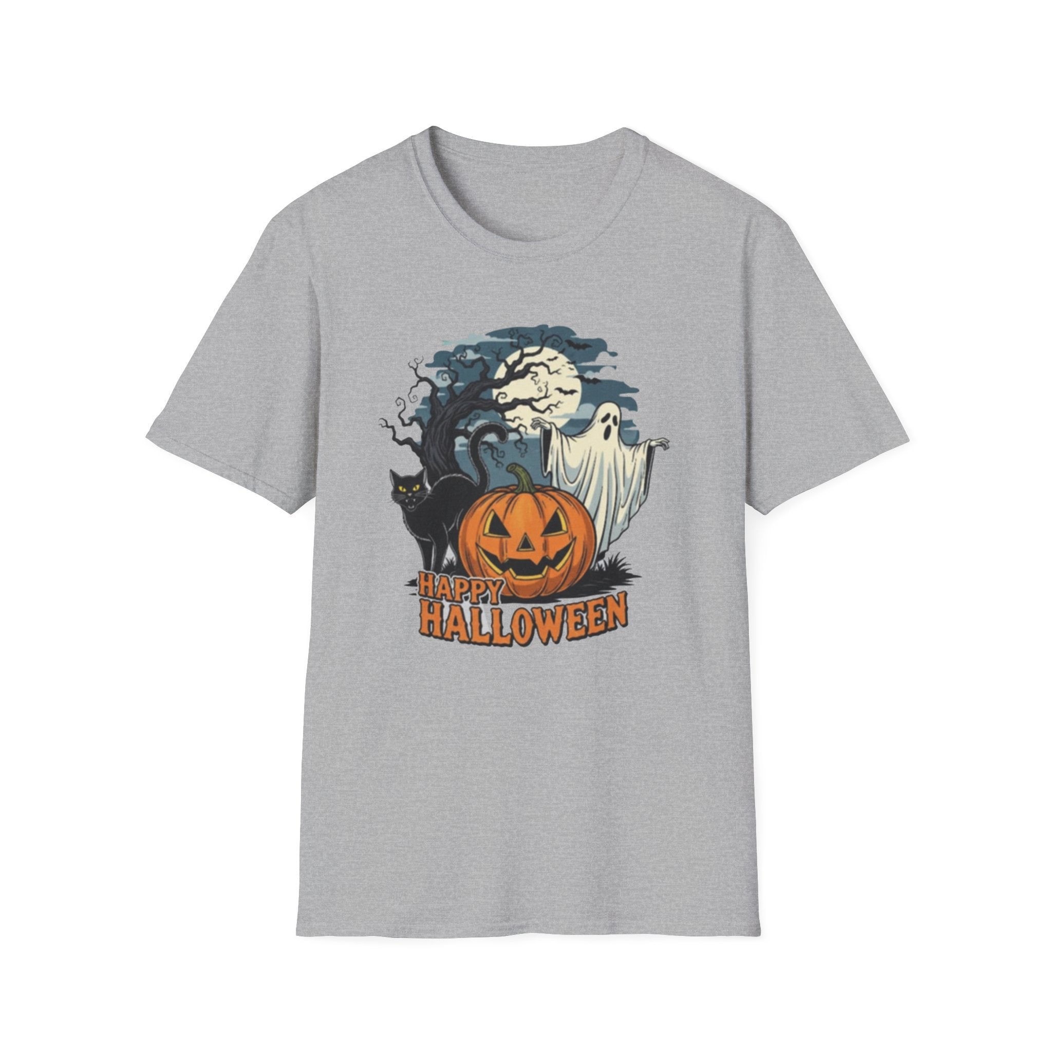 Halloween Graphic T-Shirt, Spooky Tee, Unisex Casual Wear, Fall Apparel, Ghost Pumpkin Shirt, Halloween Costume Top