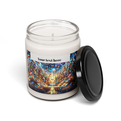 Festive Celebration Customizable Scented Soy Candle - 9oz, Colorful Aromatherapy for Holidays & Special Occasions