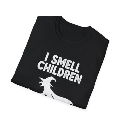 Funny I Smell Children Witch Parity Unisex Softstyle T-Shirt - I Smell Children, Gift for Parents, Humor Tee, Casual Wear, Halloween Party, Fun Outfit