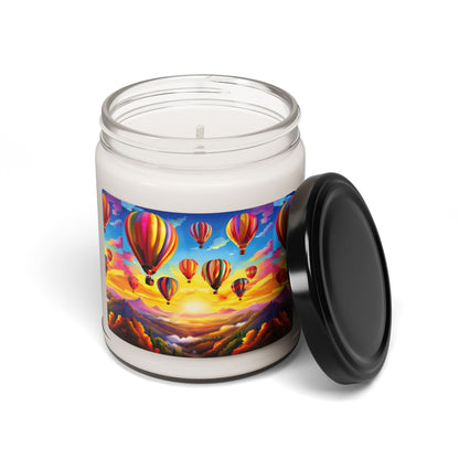 Colorful Hot Air Balloon Scented Soy Candle - 9oz Relaxing Home Fragrance