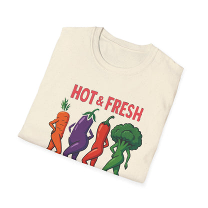 Hot & Fresh Vegetable Graphic T-Shirt, Fun Unisex Tee, Cute Foodie Gift, Summer Outfit, Vegan Fashion Statement