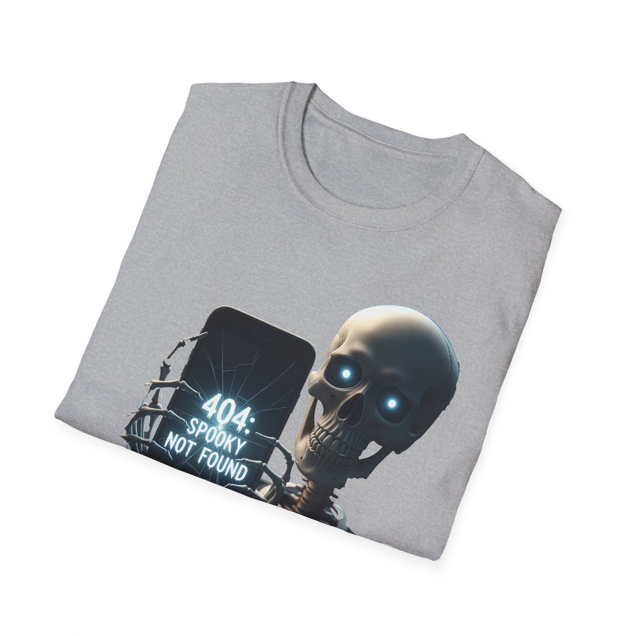 404 Spooky Not Found Skeleton T-Shirt, Halloween Tee, Unisex Graphic Shirt, Casual Wear, Fun Halloween Gift