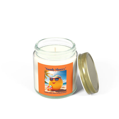 Sandy Shores Scented Candle - Coconut Apricot Wax | 4oz & 9oz | Relaxing Beach Vibes