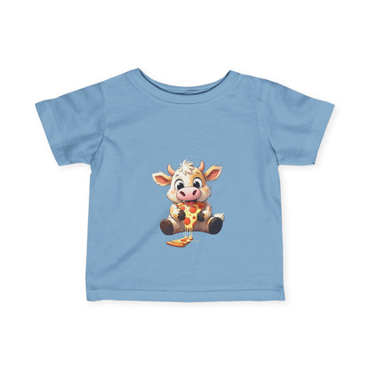 Cute Pizza Cow Design Infant Tee - Fun and Playful Baby Shirt