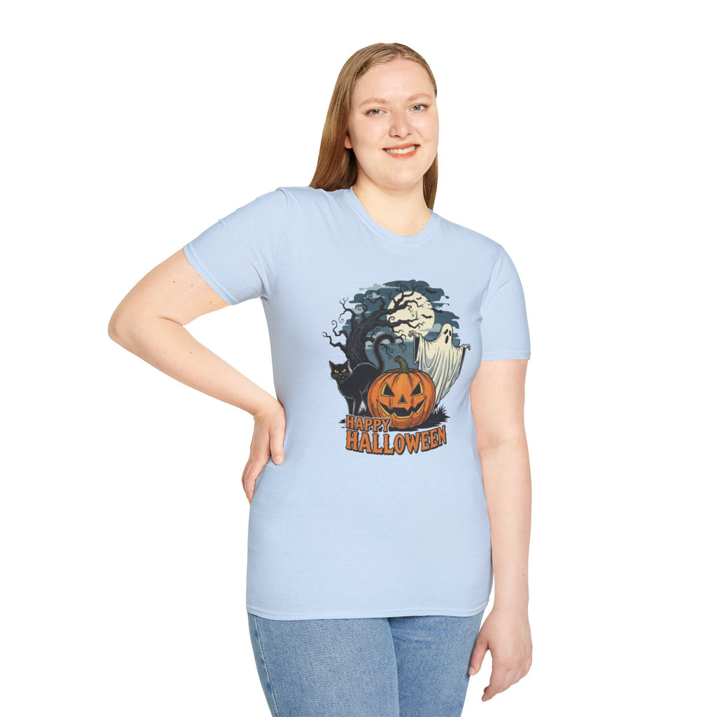 Halloween Graphic T-Shirt, Spooky Tee, Unisex Casual Wear, Fall Apparel, Ghost Pumpkin Shirt, Halloween Costume Top