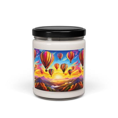 Colorful Hot Air Balloon Scented Soy Candle - 9oz Relaxing Home Fragrance