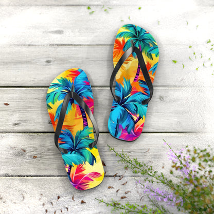 Rainbow Palm Flip Flops