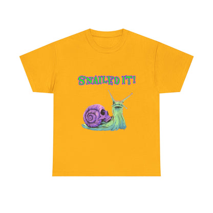 "Snailed It!" Unisex Heavy Cotton Tee - Slow & Steady Sass for Professional Weirdos