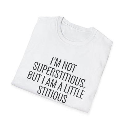 Fun Cat-Themed T-Shirt, I'm Not Superstitious, Halloween Apparel, Gift for Cat Lovers, Quirky Graphic Tee, Everyday Comfort