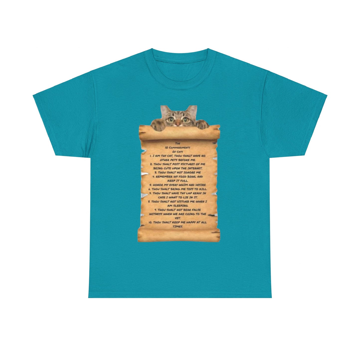 10 commandments Of A Cat Unisex Heavy Cotton Tee