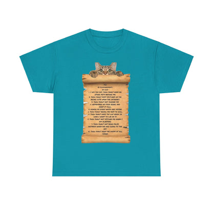 10 commandments Of A Cat Unisex Heavy Cotton Tee