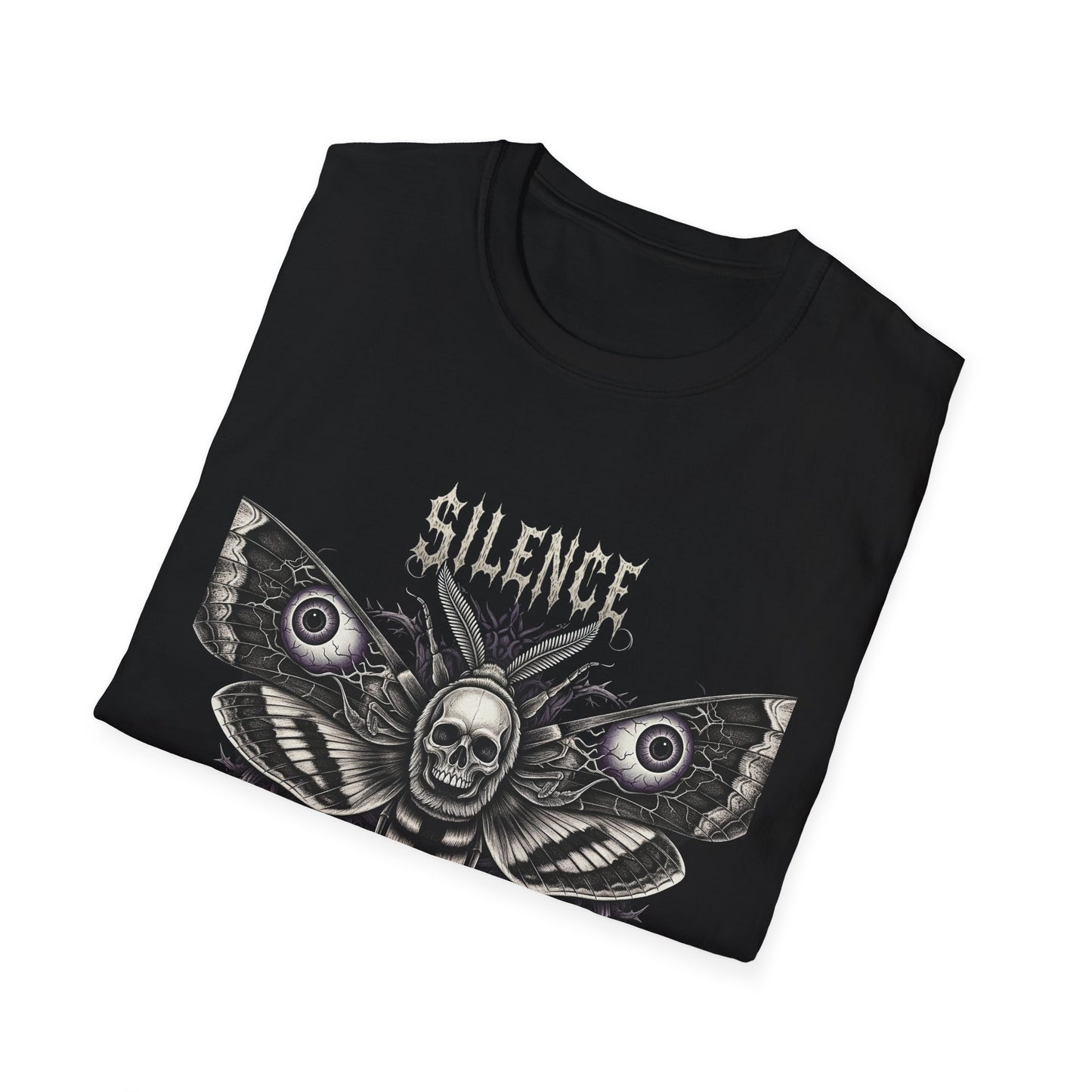 Gothic Silence T-Shirt, Unisex Graphic Tee, Alternative Fashion Top, Casual Wear, Edgy Gift Idea