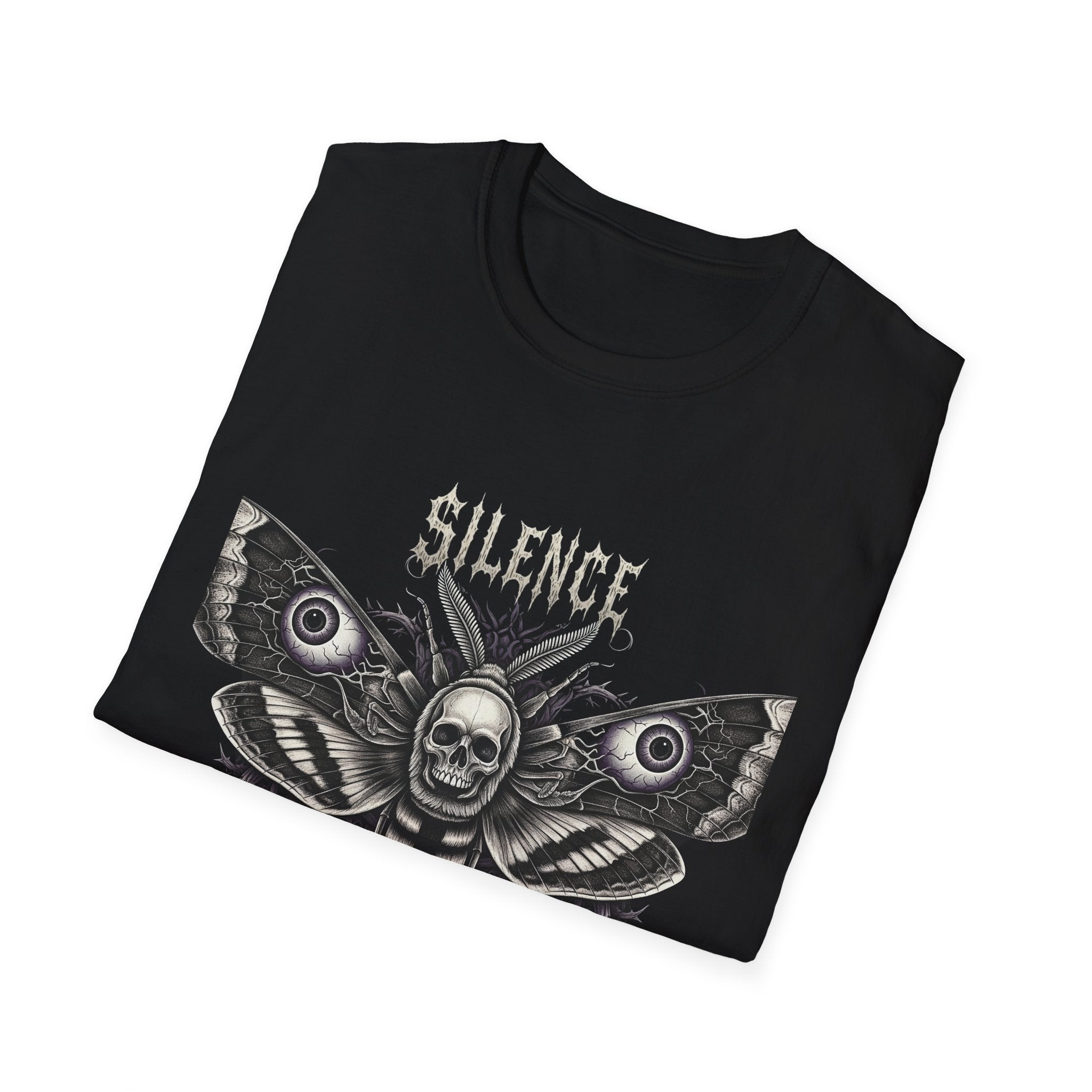 Gothic Silence T-Shirt, Unisex Graphic Tee, Alternative Fashion Top, Casual Wear, Edgy Gift Idea