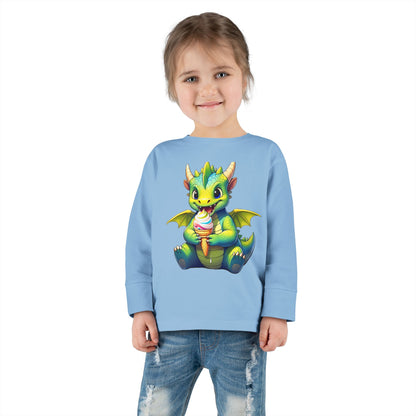 Cute Dragon Toddler Long Sleeve Tee - Perfect for Kids' Birthdays & Playtime