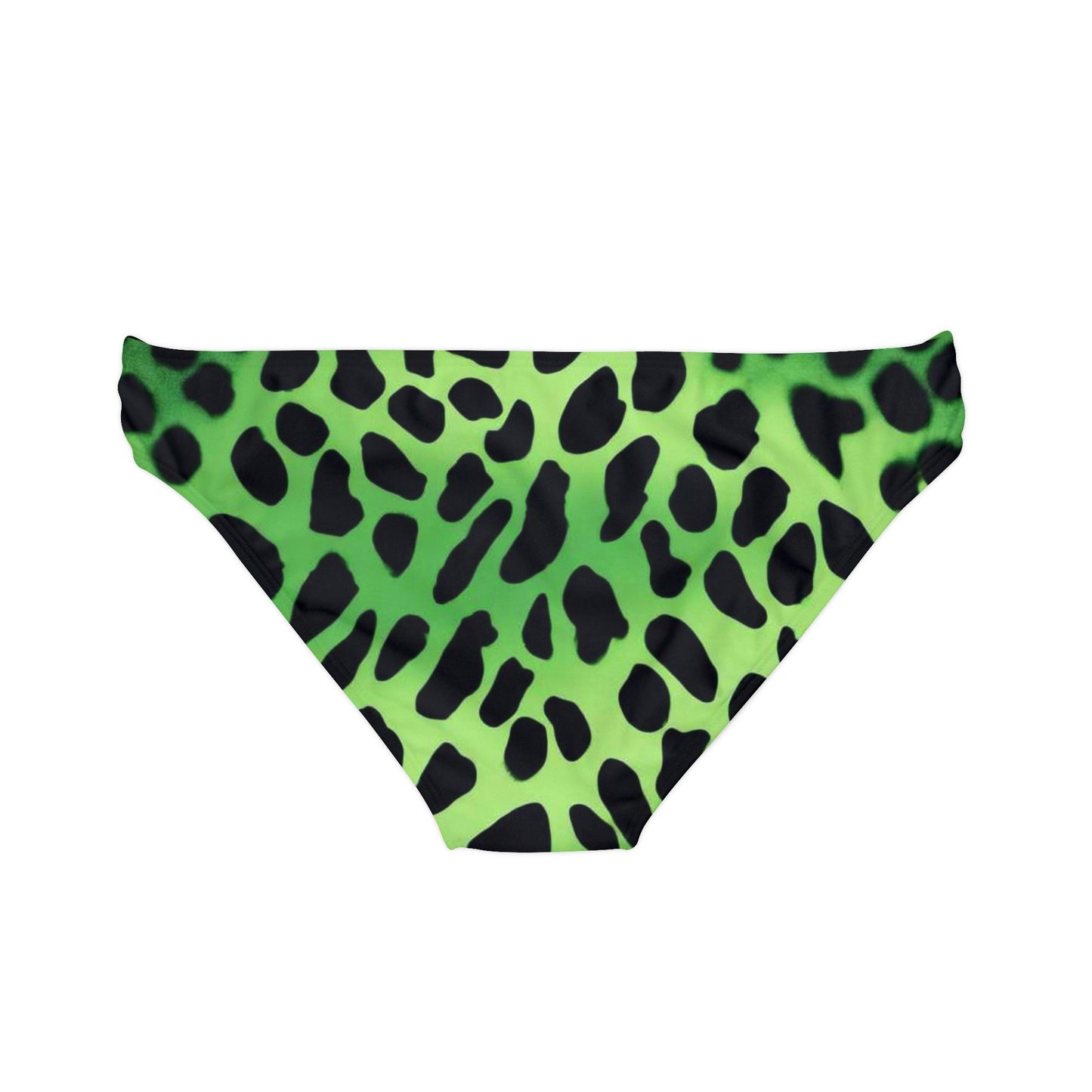 Green Leopard Loop Tie Side Bikini Bottom (AOP)