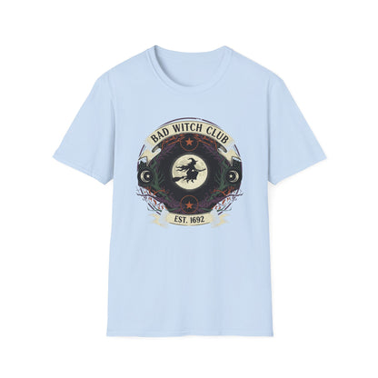 Unisex Bad Witch Club T-Shirt | Boho Style Tee, Witchy Gifts, Halloween Outfit, Casual Wear, Occult Apparel