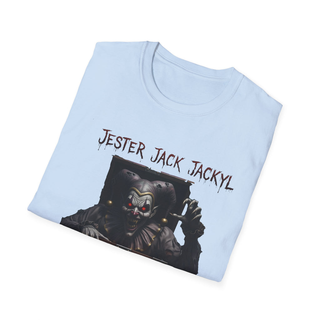 Jester Jack Jackyl Creepy Clown Graphic T-Shirt, Perfect for Halloween, Horror Fans, Scary Movie Night, Unisex Gift, Fun Adult Apparel