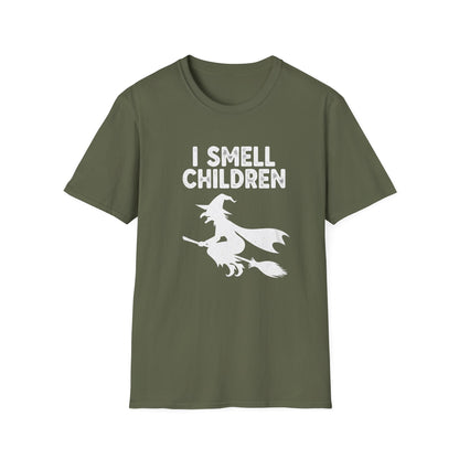 Funny I Smell Children Witch Parity Unisex Softstyle T-Shirt - I Smell Children, Gift for Parents, Humor Tee, Casual Wear, Halloween Party, Fun Outfit