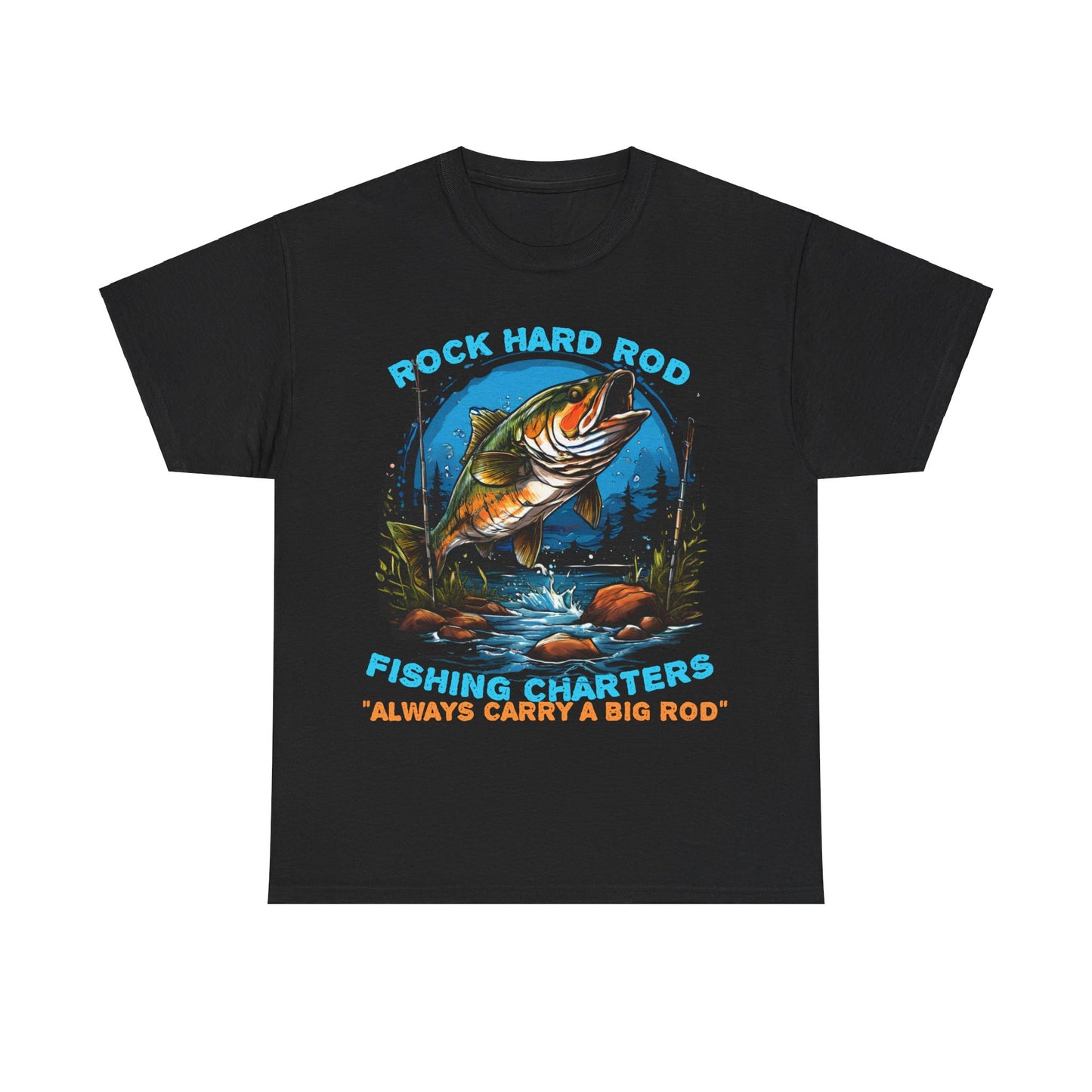 Rock Hard Rod Fishing Charters Unisex Heavy Cotton Tee