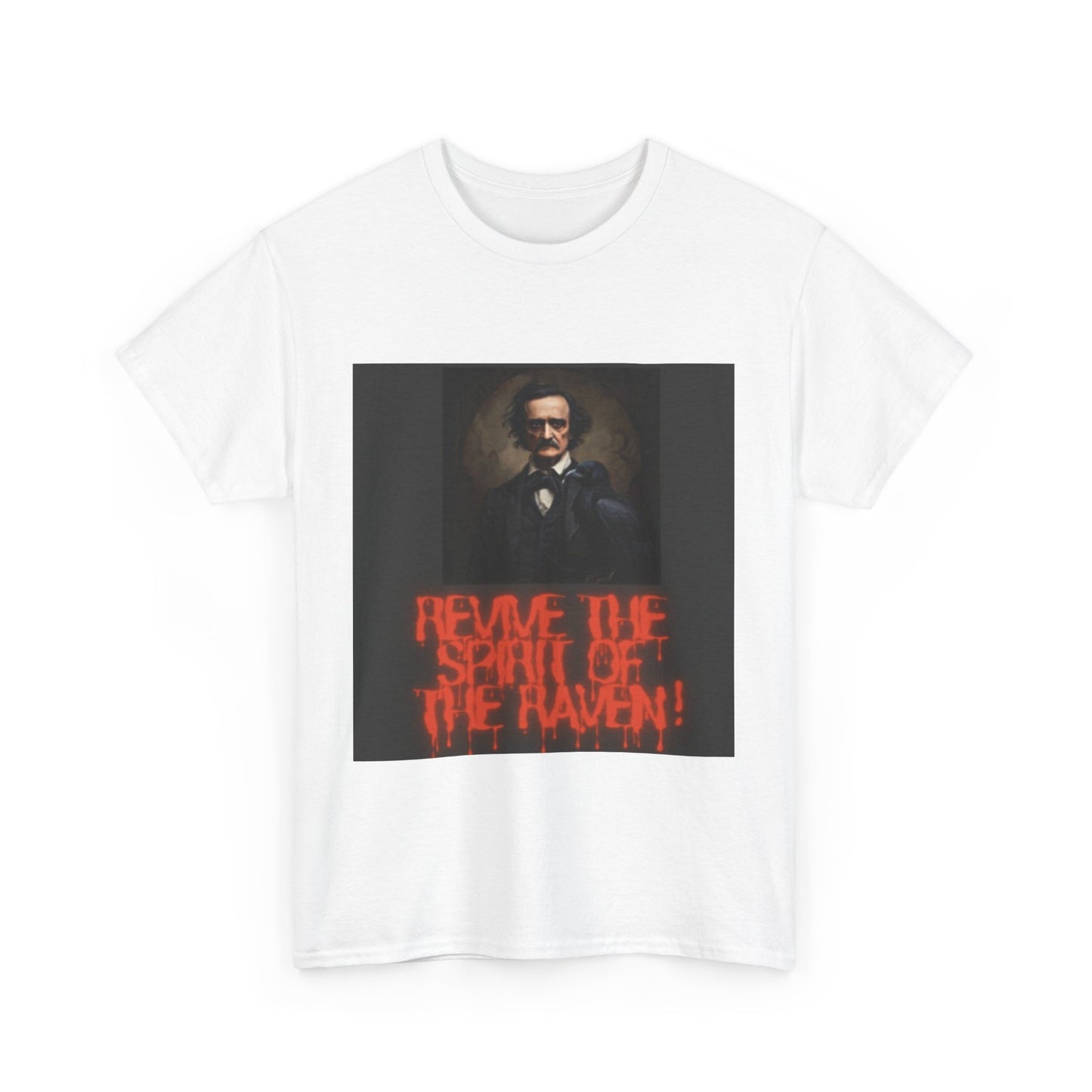 Edgar Allan Poe Inspired Unisex Heavy Cotton Tee - 'Revive the Spirit of the Raven!'