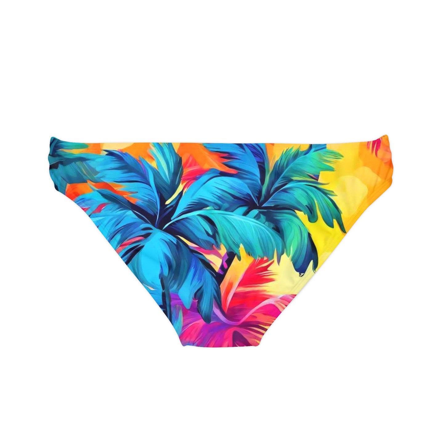 Rainbow Palm Loop Tie Side Bikini Bottom (AOP)