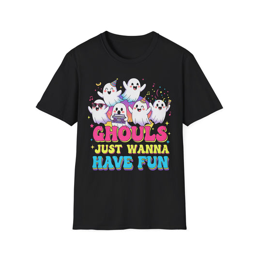 Ghoulish Fun T-Shirt, Ghost Theme Tee, Unisex Halloween Shirt, Cute Spooky Apparel, Fun Costume Idea, Party Outfit
