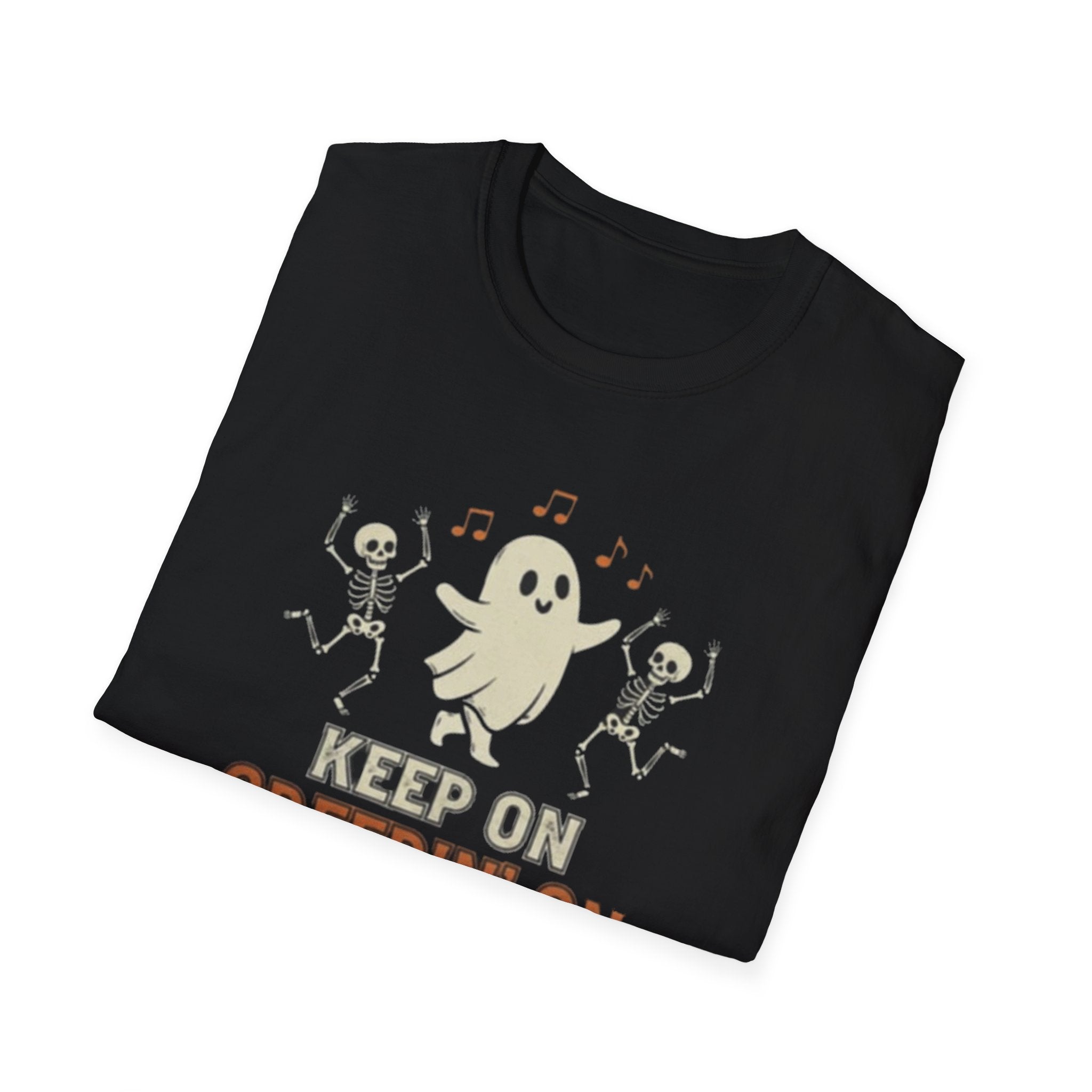 Keep on Creepin' On Halloween T-Shirt, Unisex Spooky Tee, Ghost Shirt, Funny Halloween Apparel, Skeleton Dance Tee