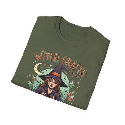 Witchcrafts Unisex Softstyle T-Shirt | Spooky Halloween Tee, Witchy Apparel, Gift for Witches, Retro Graphic Shirt, Autumn Fashion