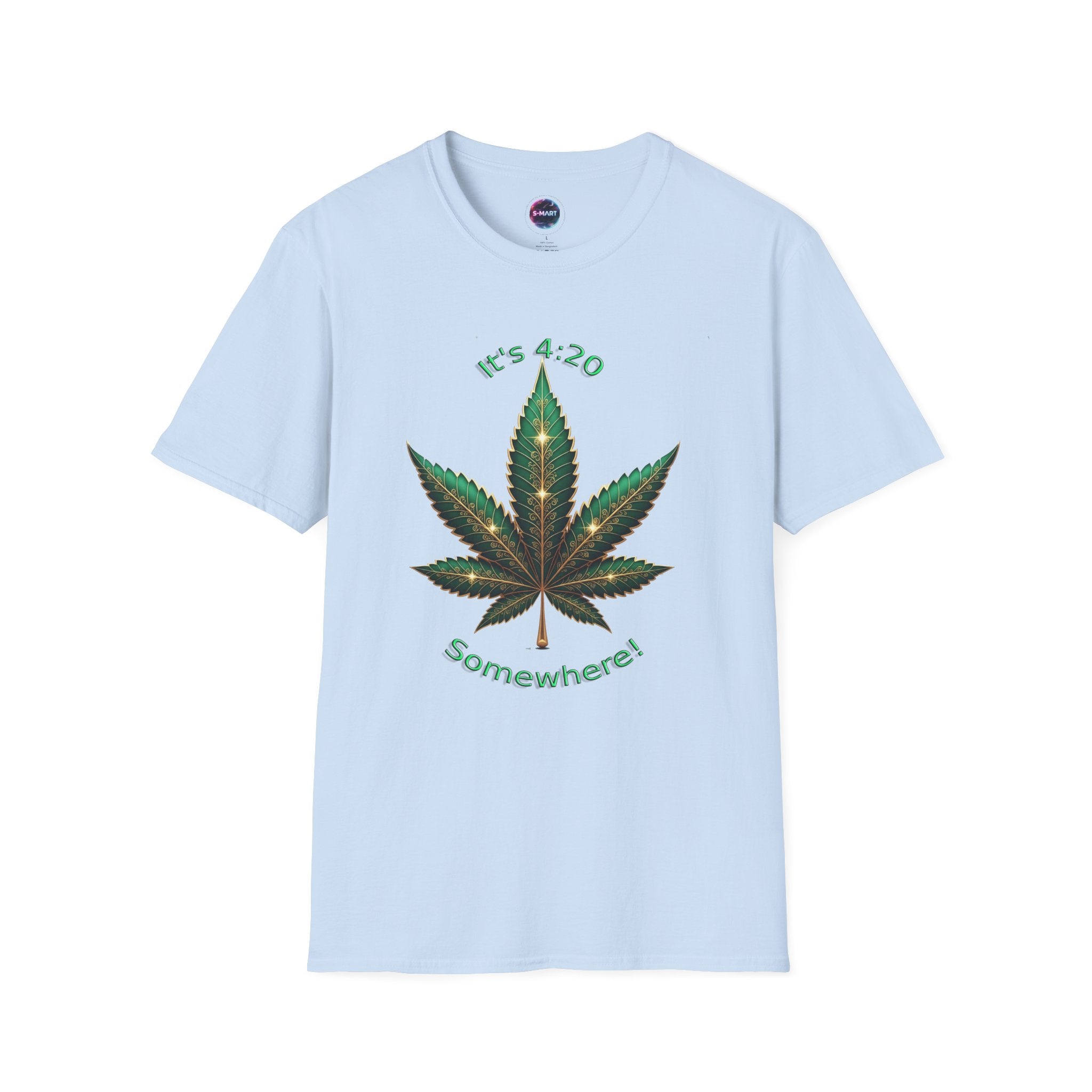 It's 420 Somewhere Vibes Unisex T-Shirt - Perfect for Cannabis Enthusiasts, Gifts, Festivals, Casual Wear, and Celebrations! - S-Mart Shop Smart Treasures