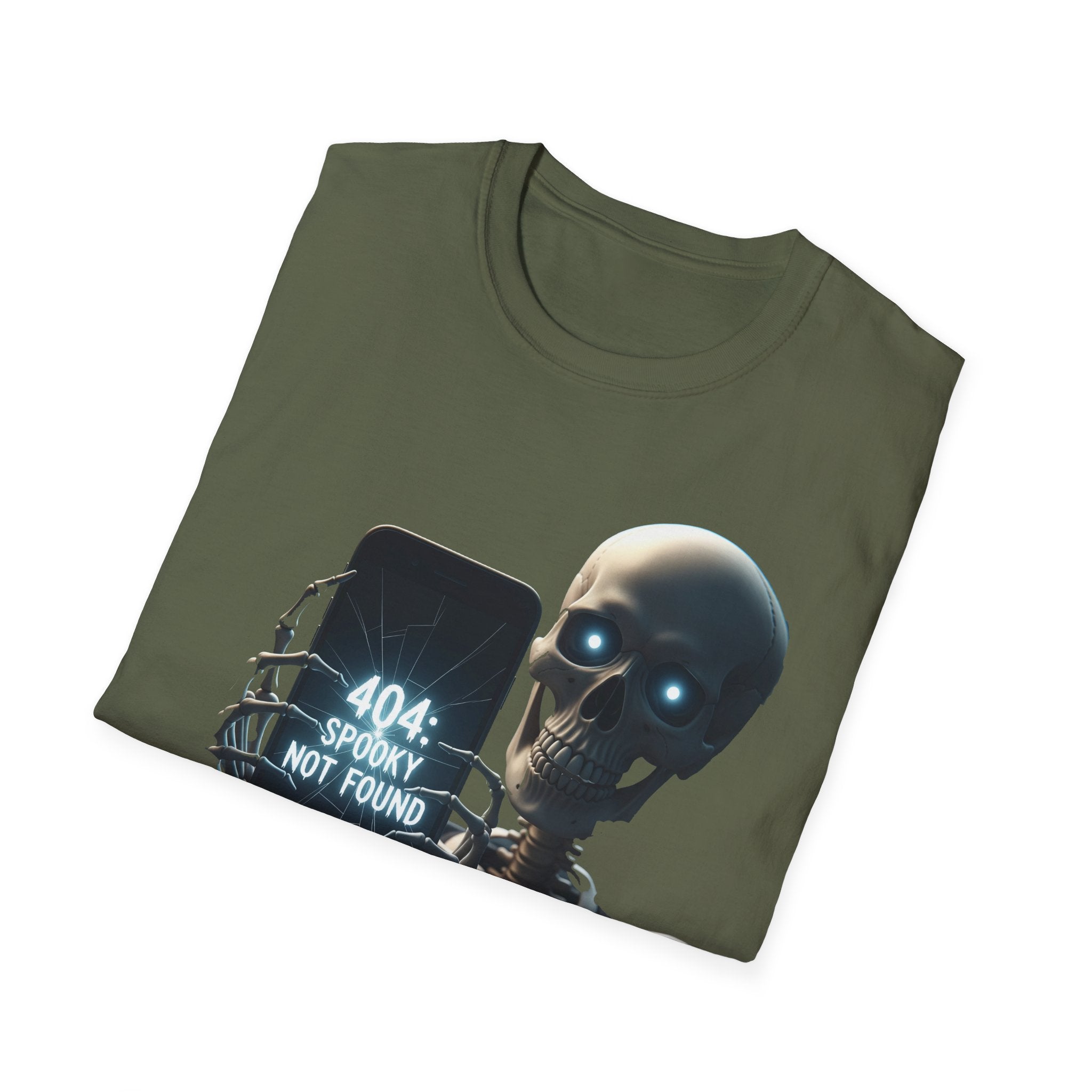 404 Spooky Not Found Skeleton T-Shirt, Halloween Tee, Unisex Graphic Shirt, Casual Wear, Fun Halloween Gift