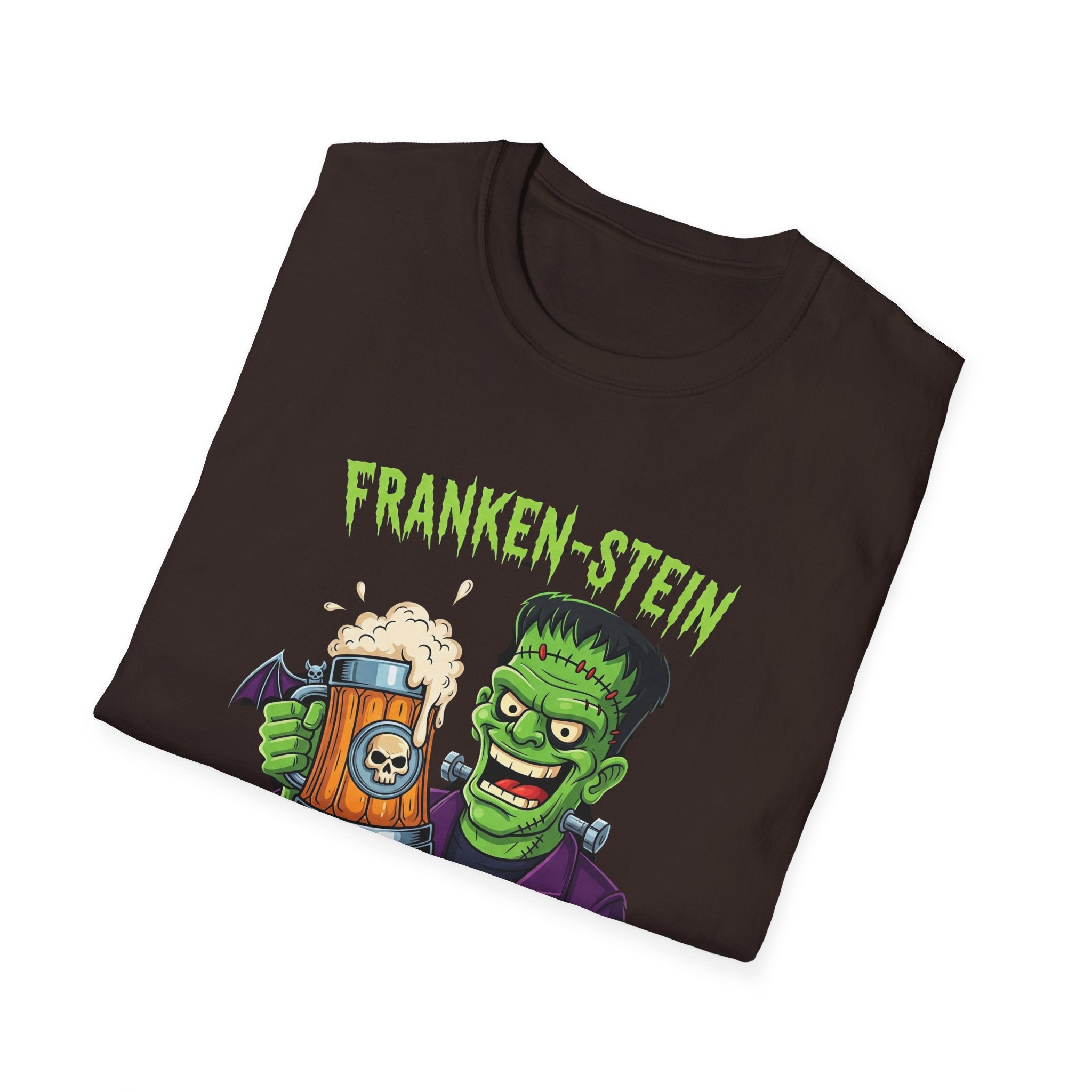 Franken-stein Beer T-Shirt, Spooky Halloween Apparel, Unisex Graphic Tee, Monster Mash Party Shirt, Halloween Costume Top, Beer Lover Gift