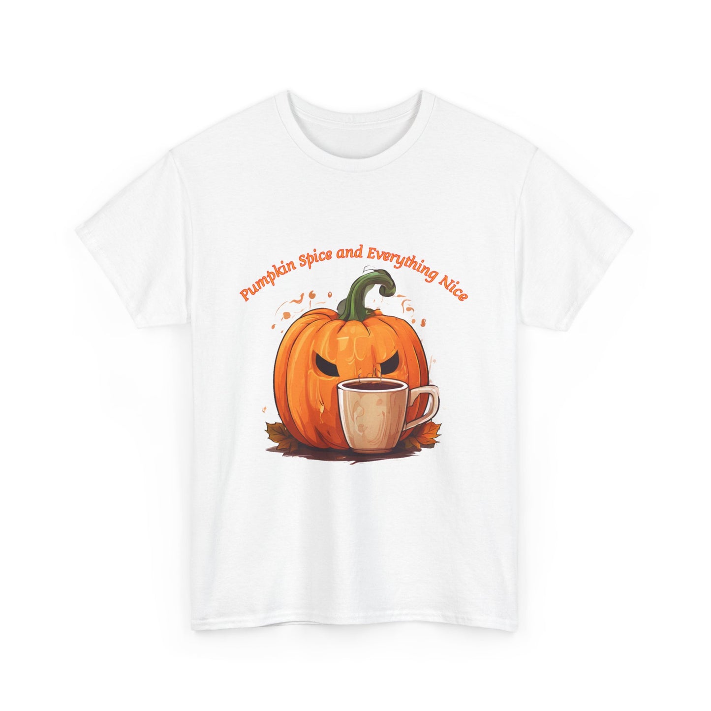 Pumpkin Spice Unisex Heavy Cotton Tee - Fall Vibes & Cozy Halloween Shirt