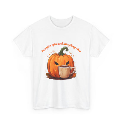 Pumpkin Spice Unisex Heavy Cotton Tee - Fall Vibes & Cozy Halloween Shirt