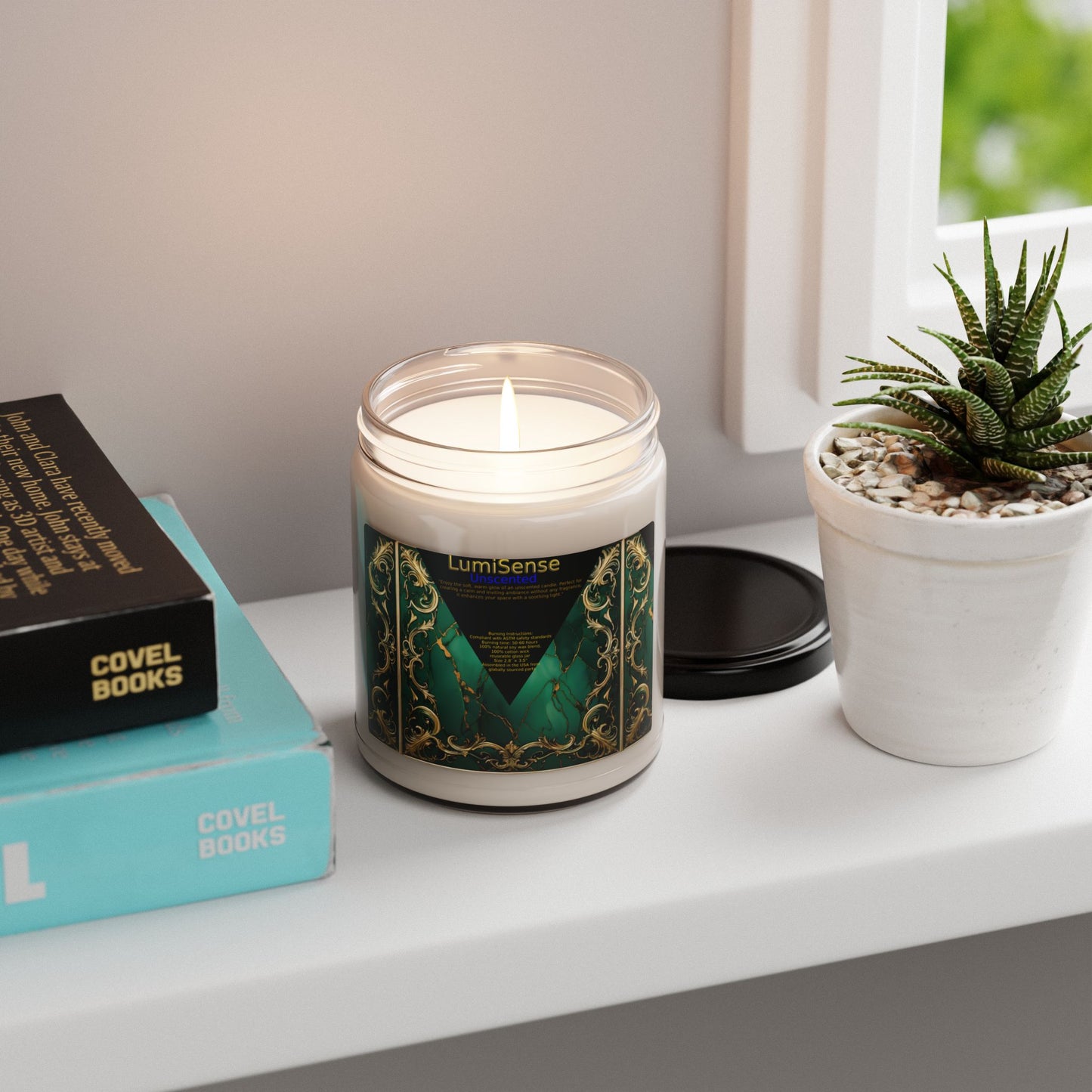Luxurious Scented Soy Candle - 9oz, Elegant Home Decor with Lumisense Design