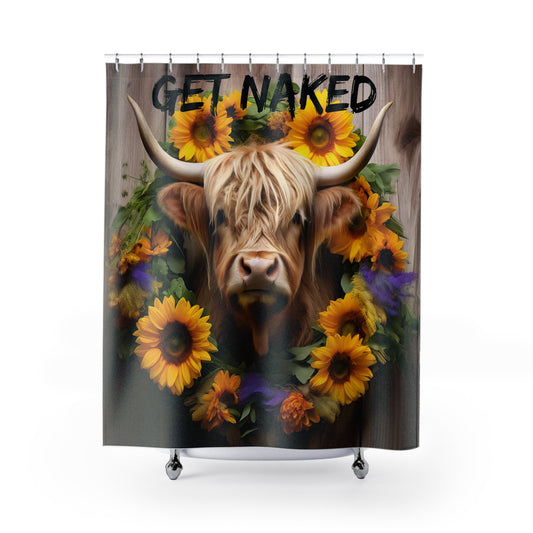 Highland Cow Get Naked Shower Curtains