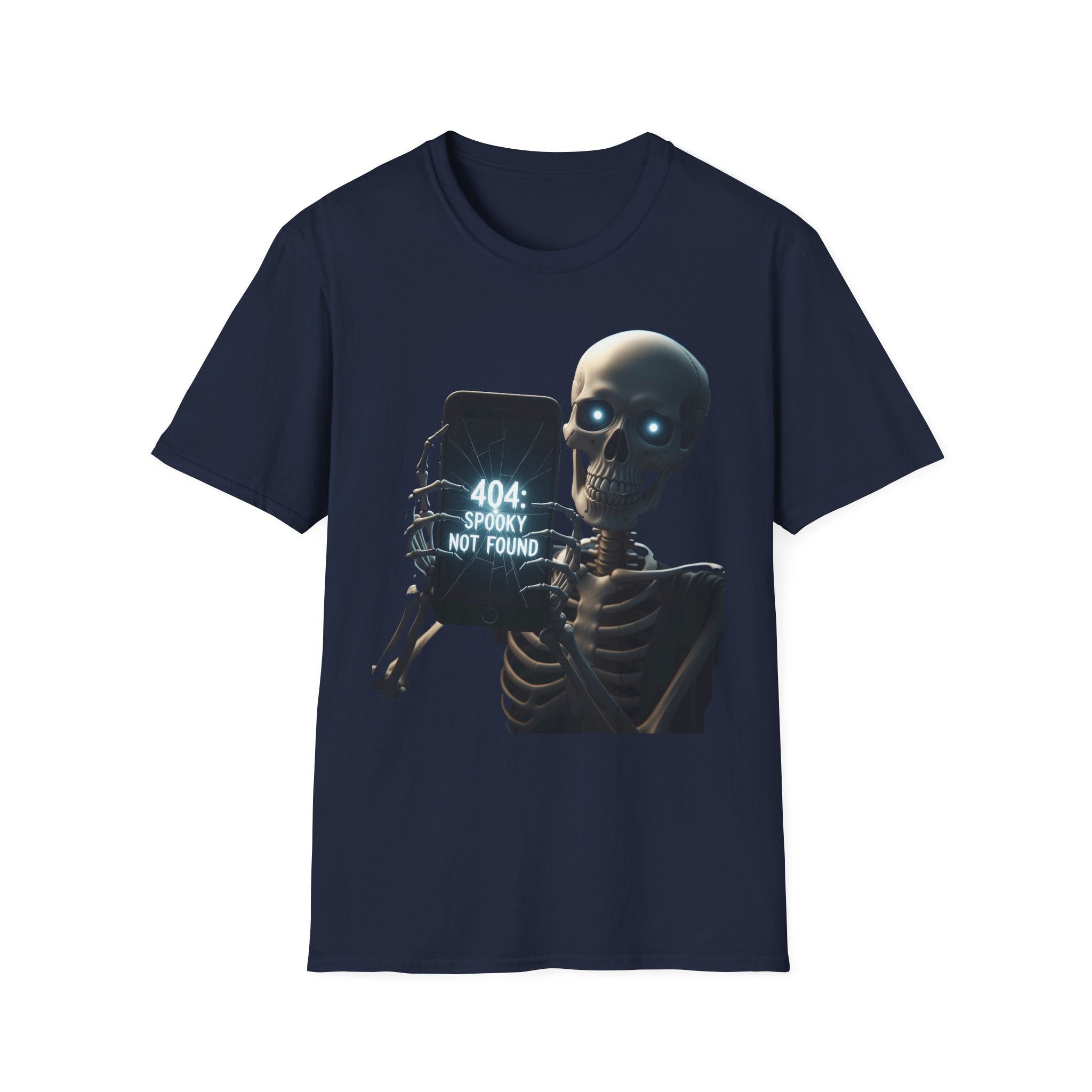 404 Spooky Not Found Skeleton T-Shirt, Halloween Tee, Unisex Graphic Shirt, Casual Wear, Fun Halloween Gift