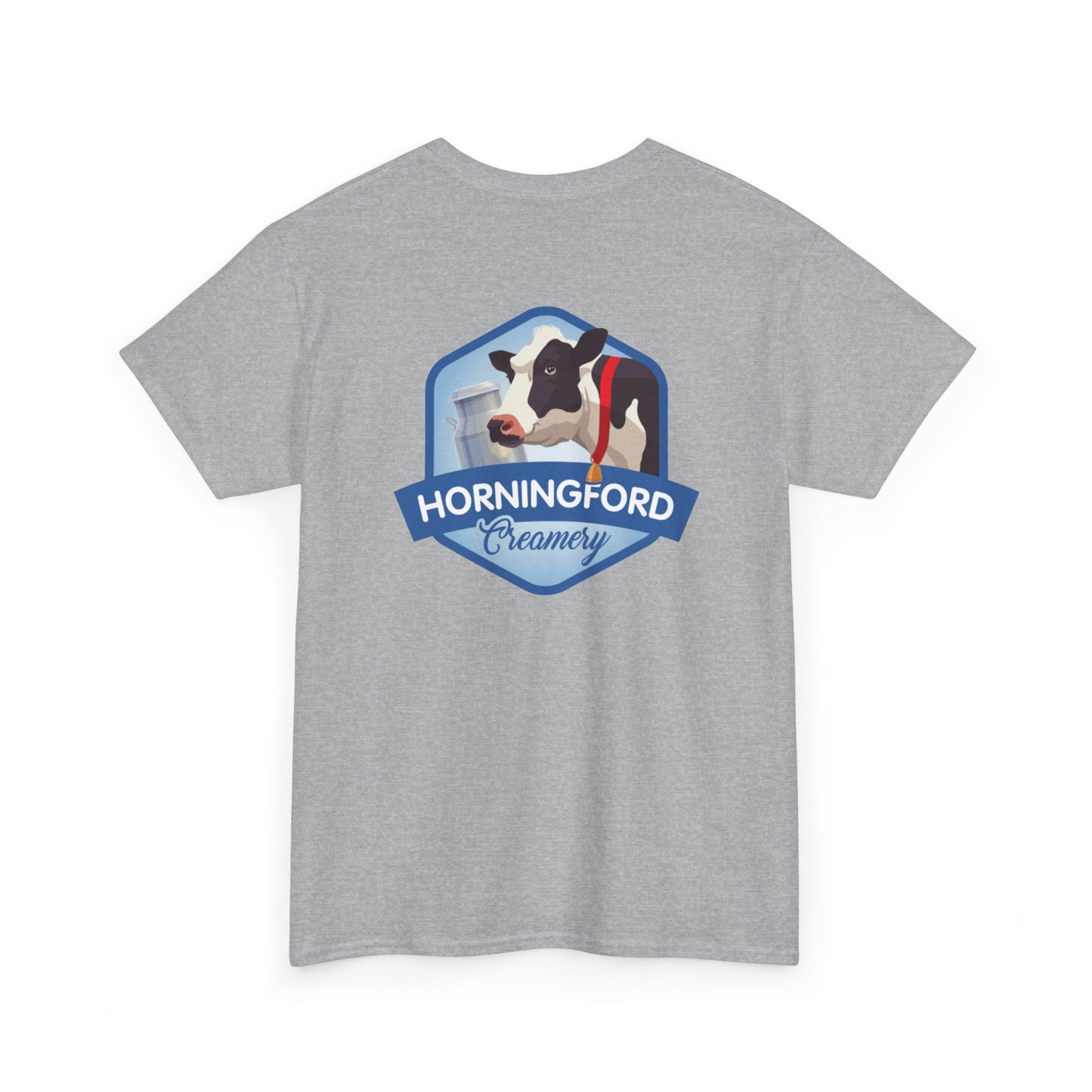 Horningford Creamery Unisex Heavy Cotton Tee - Farm Fresh Design with Cow Graphic