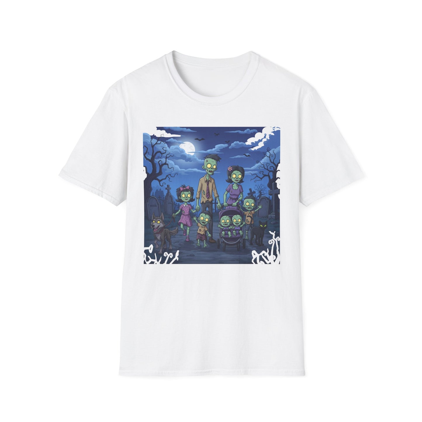 Zombie Family Halloween T-Shirt, Unisex Softstyle Tee for Men & Women, Funny Halloween Gift, Spooky Costume Top, Perfect for Halloween [...]