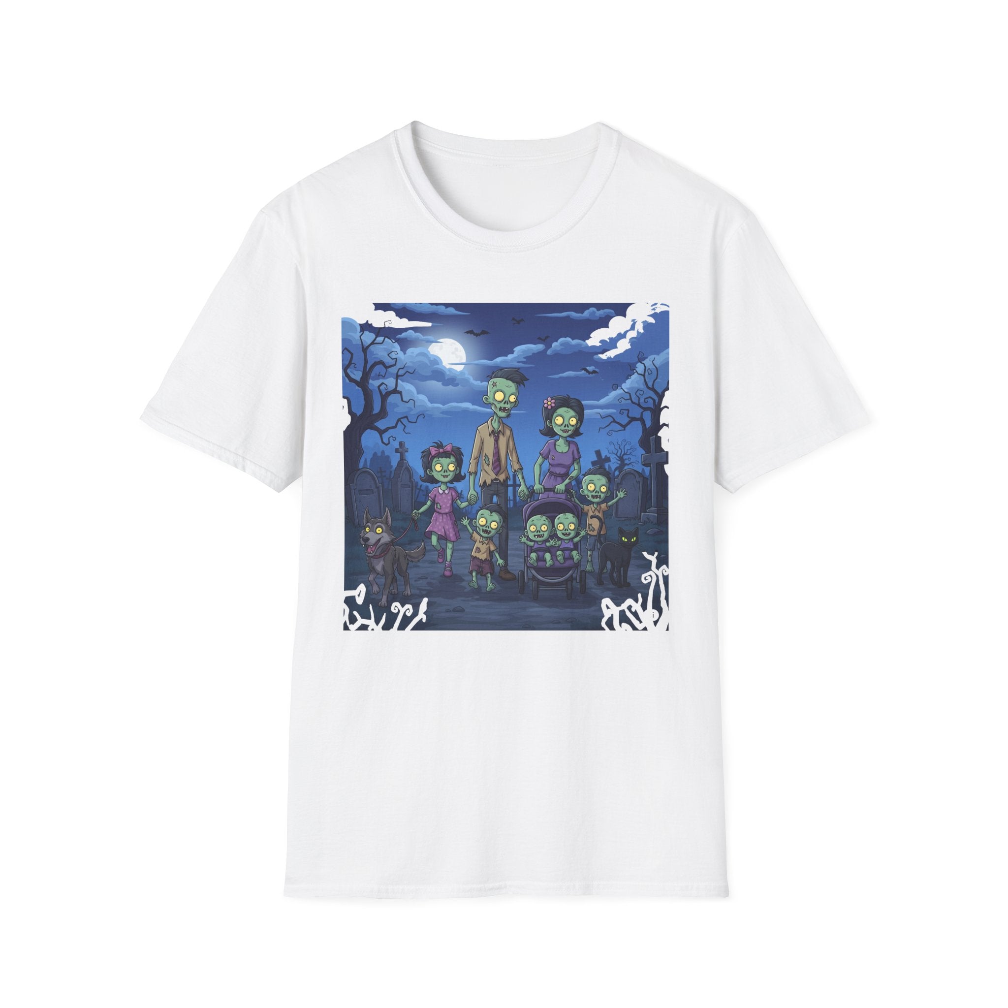 Zombie Family Halloween T-Shirt, Unisex Softstyle Tee for Men & Women, Funny Halloween Gift, Spooky Costume Top, Perfect for Halloween [...]
